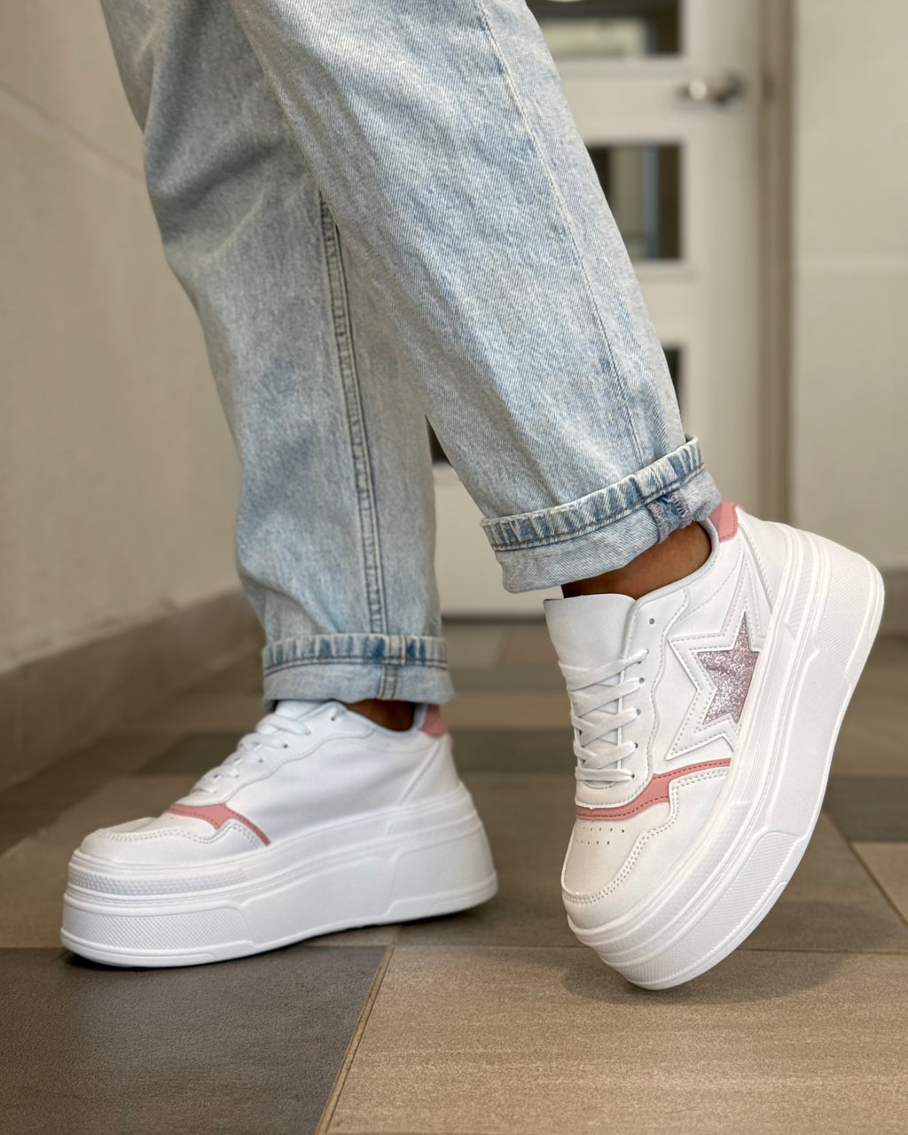 Zapatilla Plataforma Star Blanca