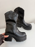 Botas Plataforma Tachas Black 🖤