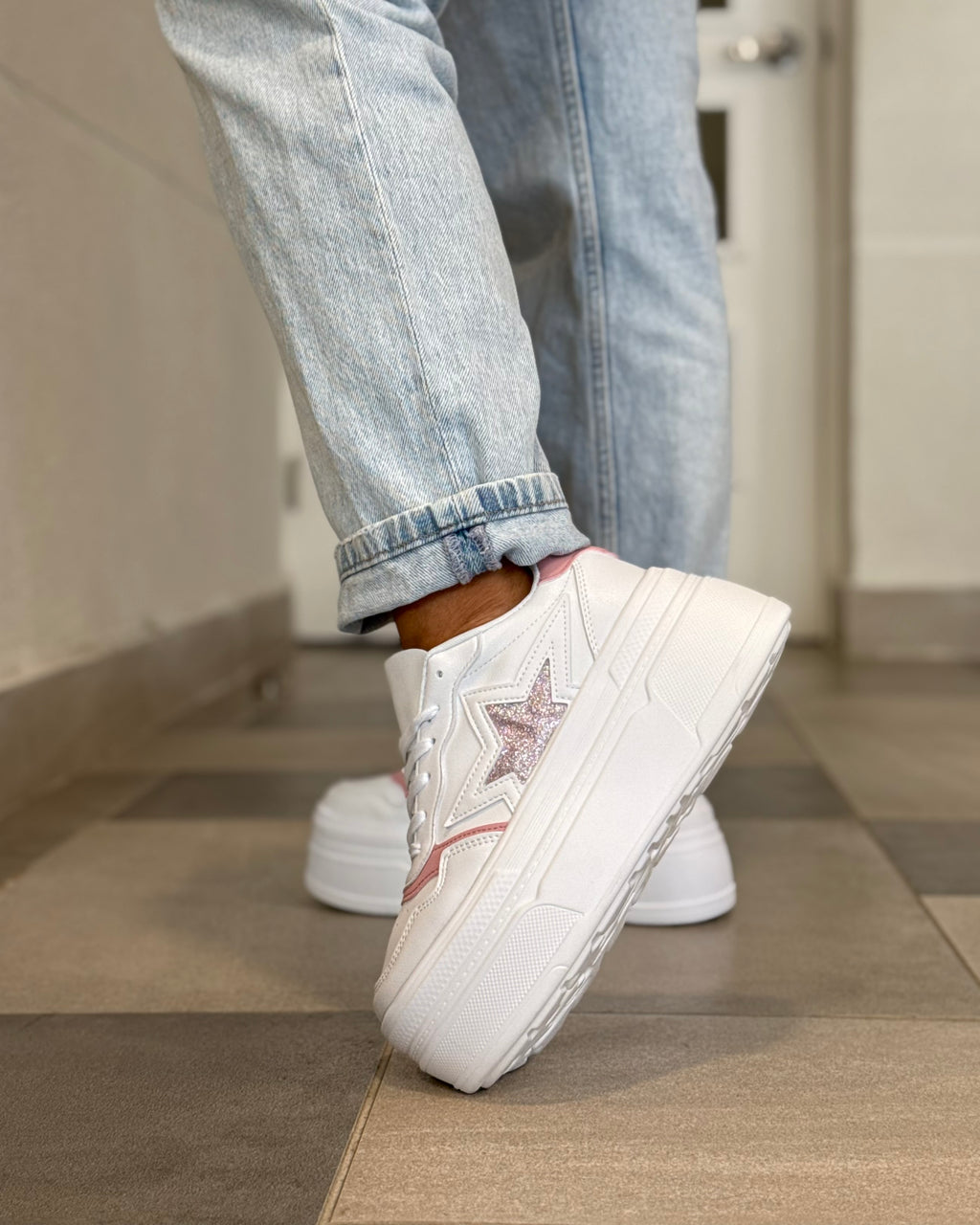 Zapatilla Plataforma Star Blanca