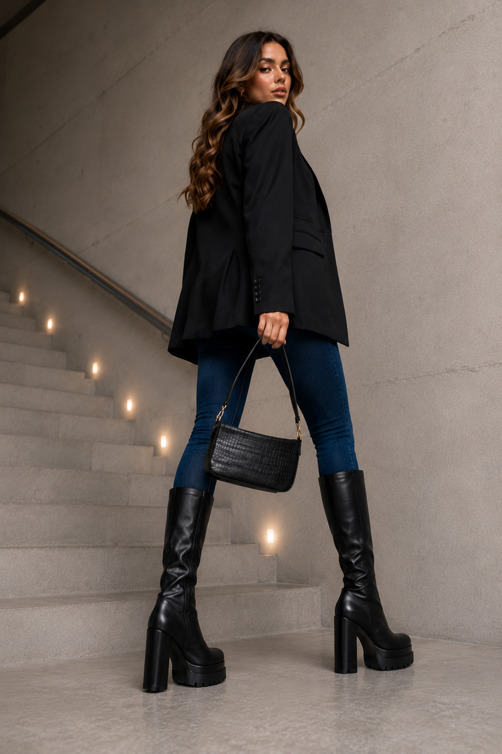 Botas altas plataforma negras🖤