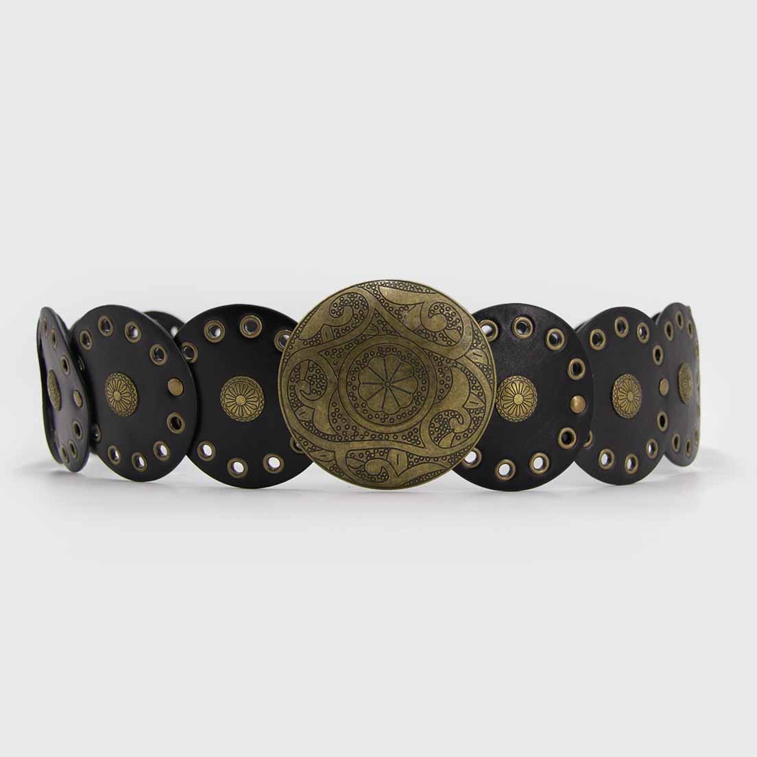 Cinturón Boho Elástico Hebilla Dorada Vintage