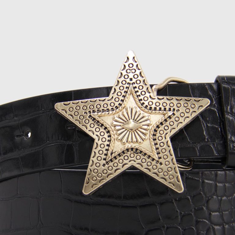 ⭐ Cinturón Croco Hebilla Estrella dorada