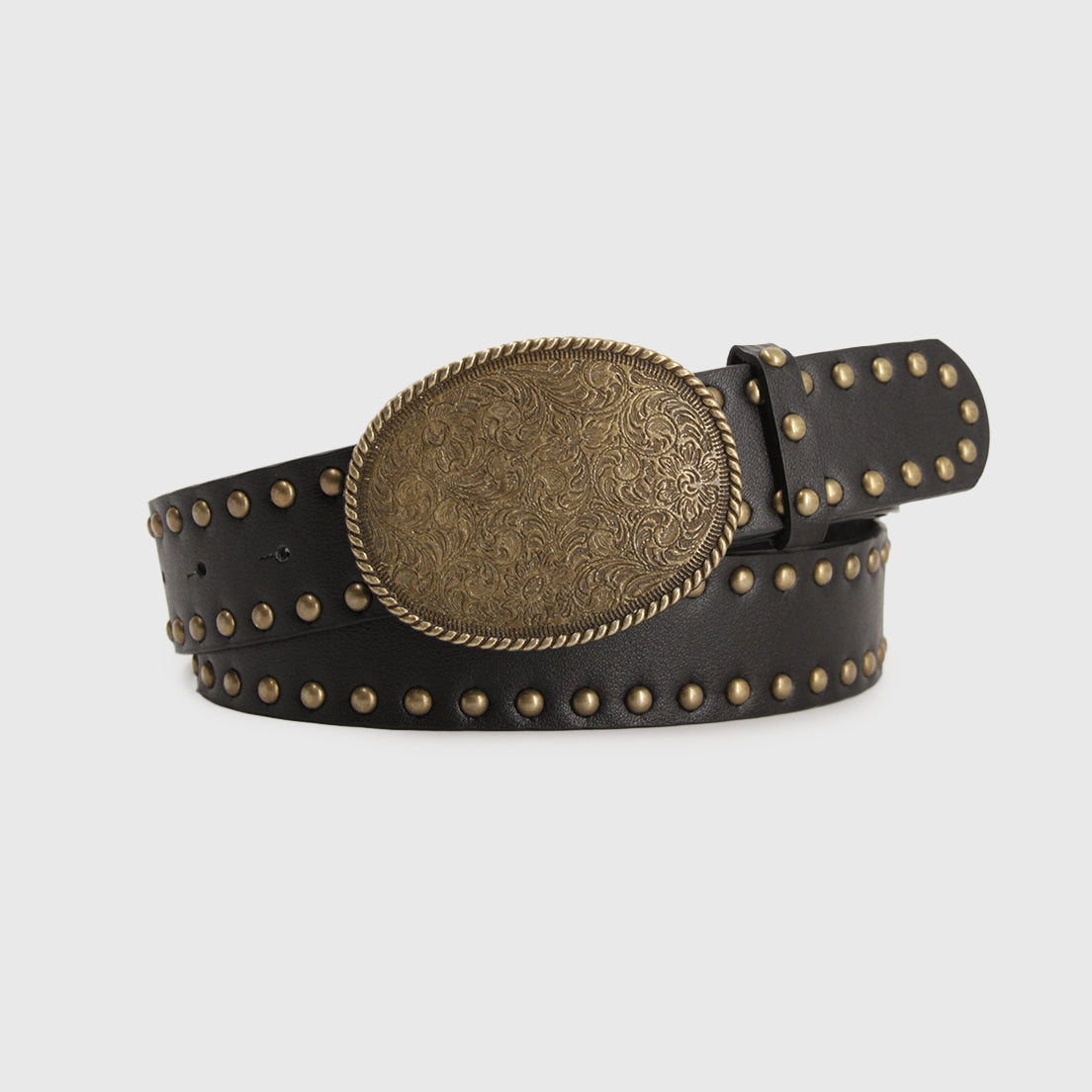 🤎 Cinturón Western Tachas & Hebilla Vintage dorado