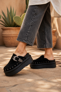 Zueco Plataforma Hebilla Black