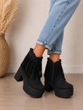Botín plataforma negro estilo boho 🖤