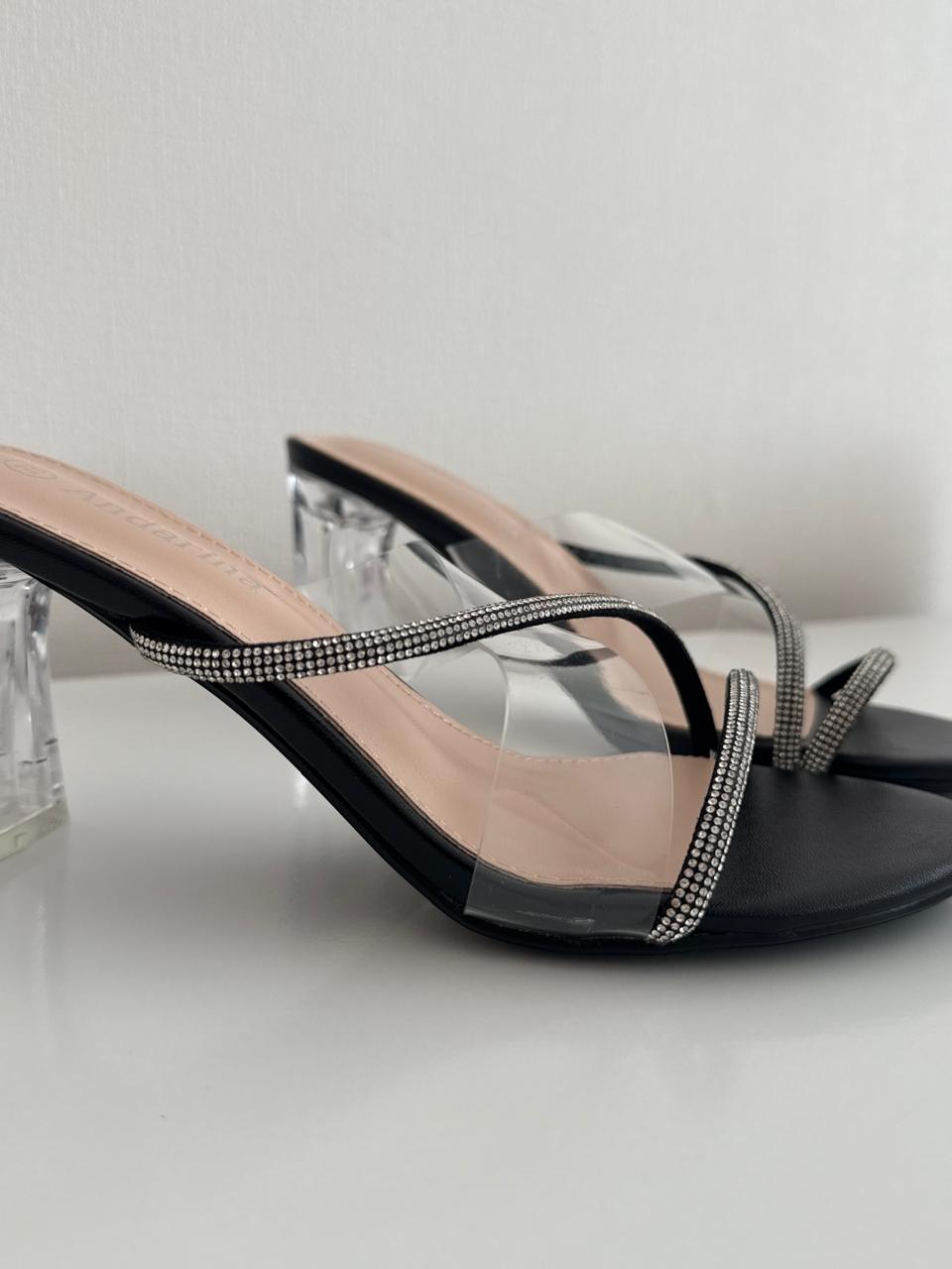 Sandalias Taco Transparente